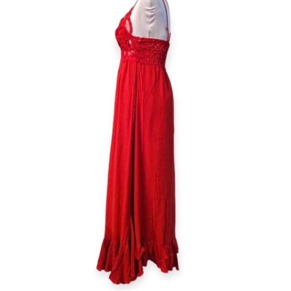 Free People Adella Maxi Lace Up Slip Dress Size Small - Picture 6 of 14
